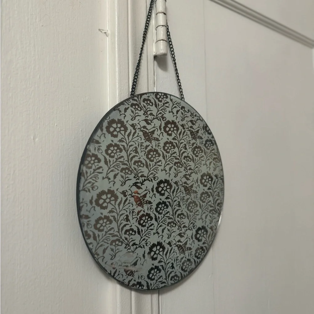 Floral + Hummingbird Patterned Mirror